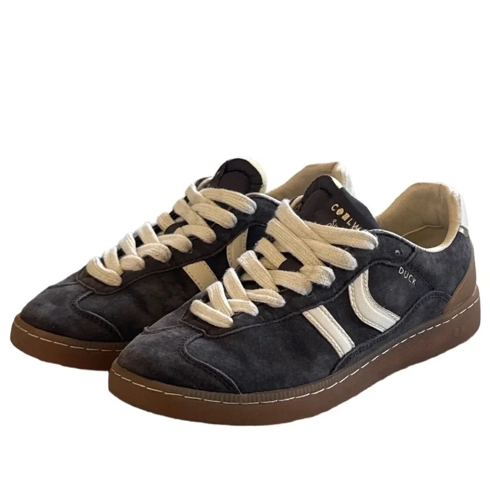Coolway Duck Charcoal Grey Retro Suede Gum Sole Sneakers Women 6 Gorpcore